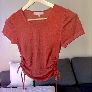 Orange t crop top (ajustable crop)